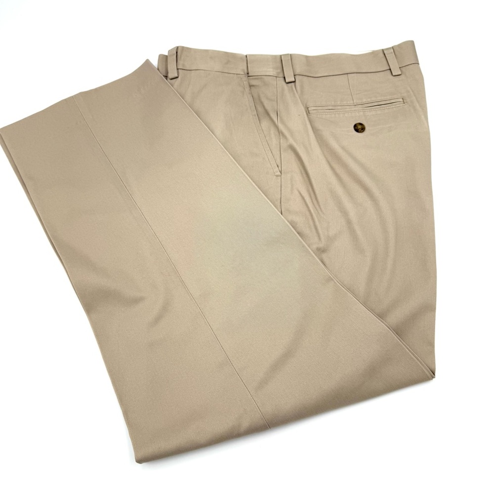 Men’s L. L. Bean Tan Comfort Waist Dress Slacks Size 34x31